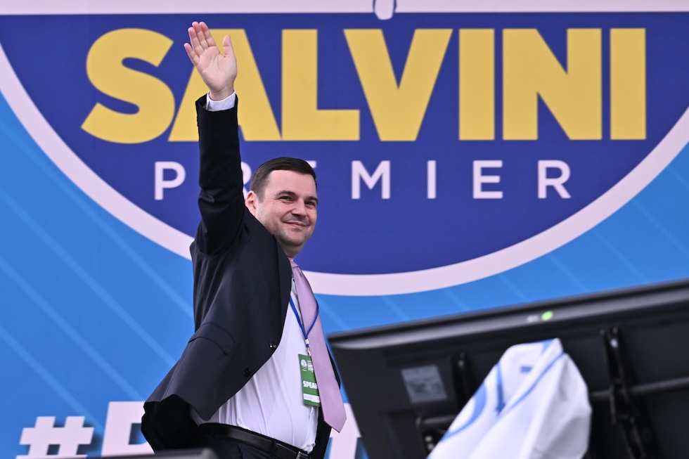 Il leader degli Automobilisti, Petr Macinka, al raduno leghista di Pontida dell'anno scorso