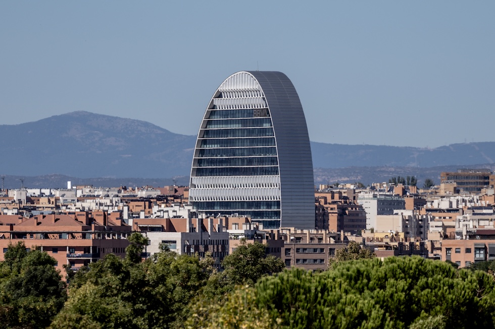 La sede della BBVA a Madrid, il 3 ottobre 