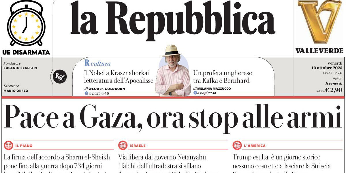 Le prime pagine di oggi