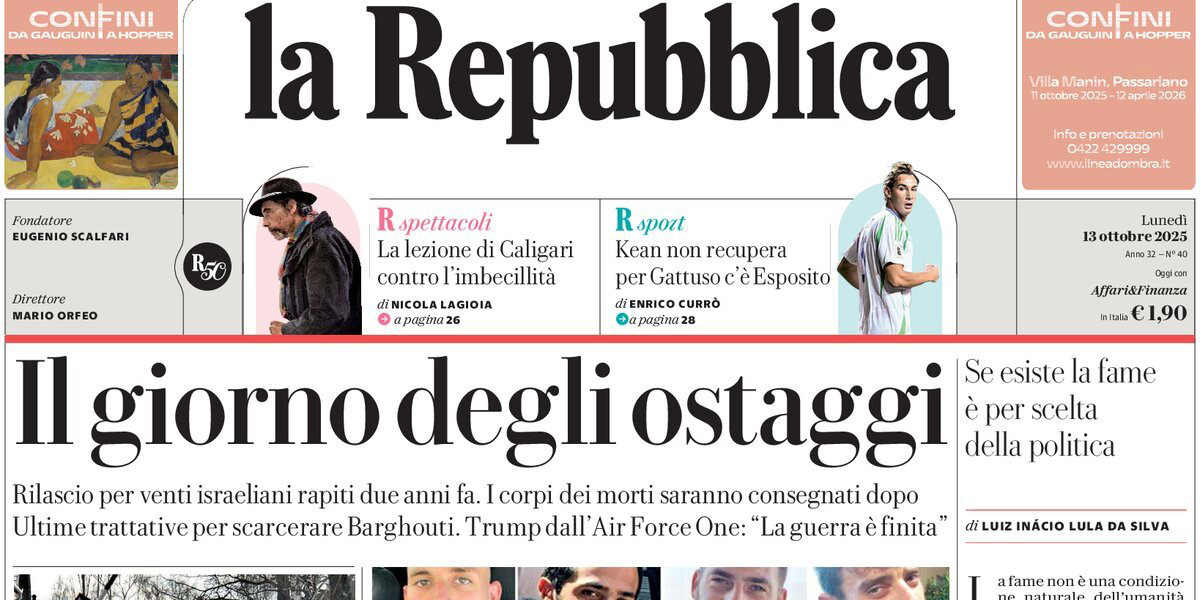 Le prime pagine di oggi