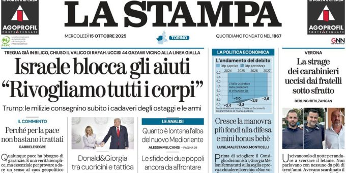Le prime pagine di oggi