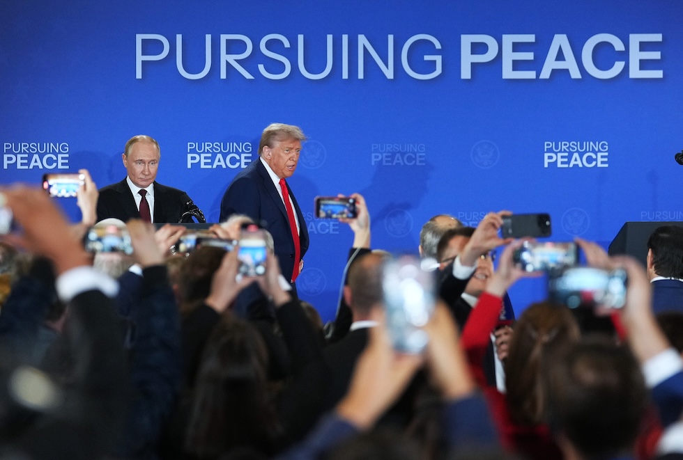 Putin e Trump dopo la conferenza stampa dell'incontro del 15 agosto