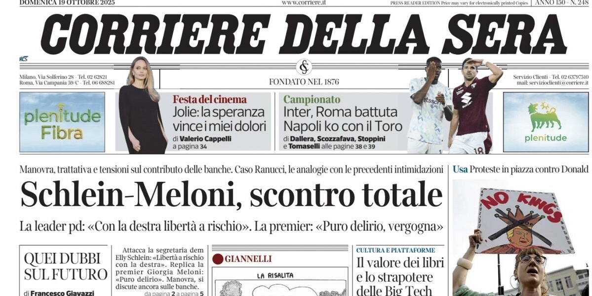 Le prime pagine di oggi