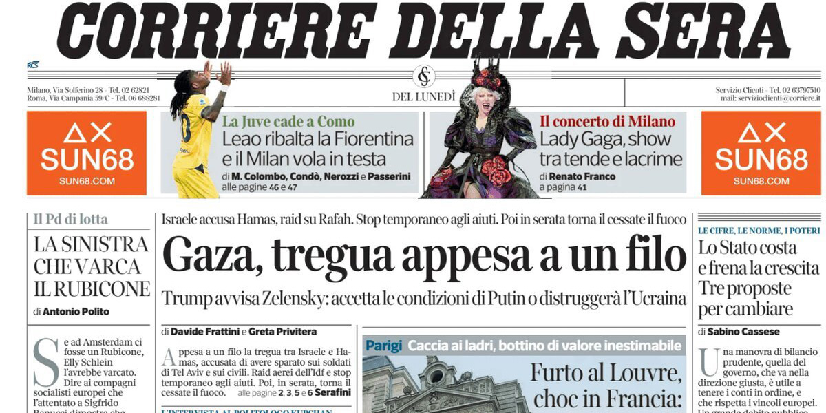 Le prime pagine di oggi