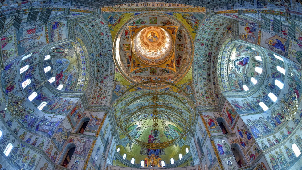 Alcuni mosaici all'interno della Cattedrale Nazionale di Bucarest