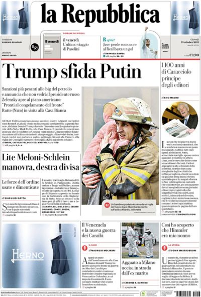 Prima pagina La Repubblica