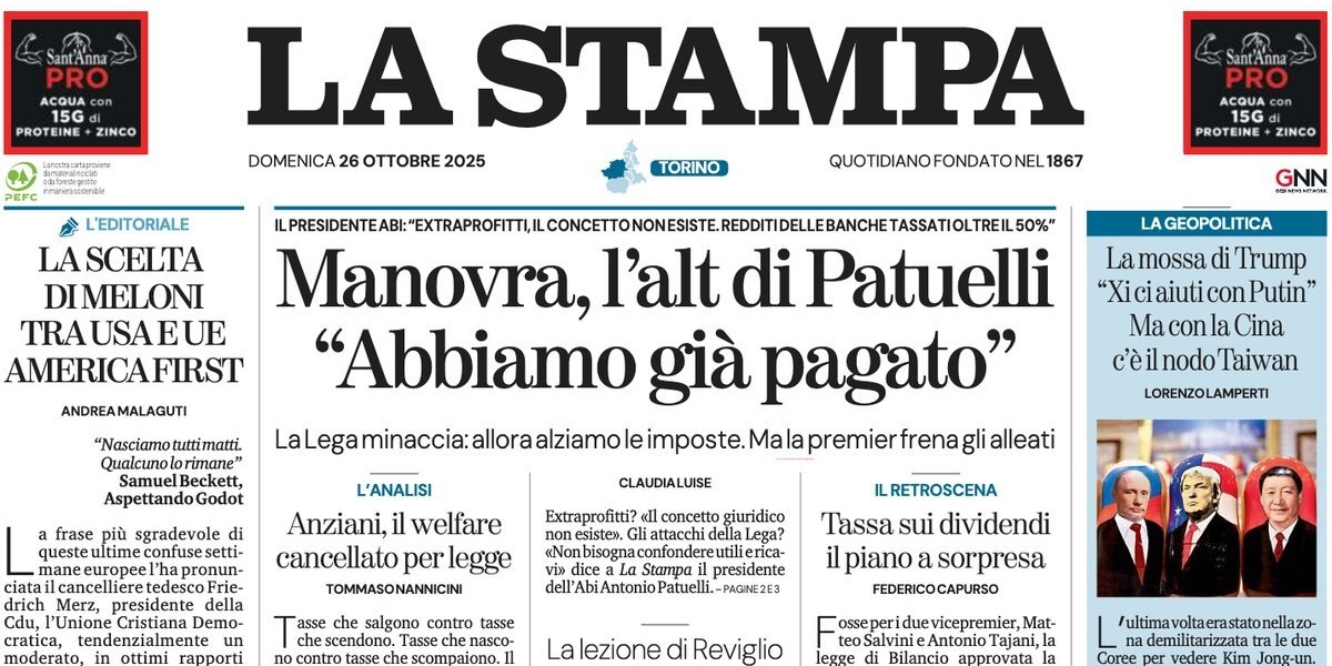 Le prime pagine di oggi