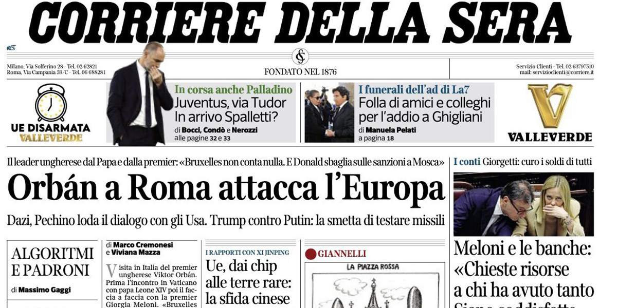 Le prime pagine di oggi