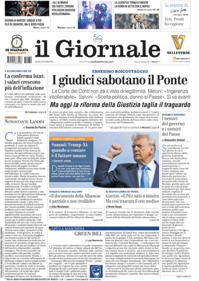 Prima pagina Il Giornale