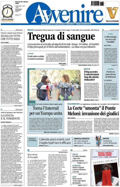 Prima pagina Avvenire