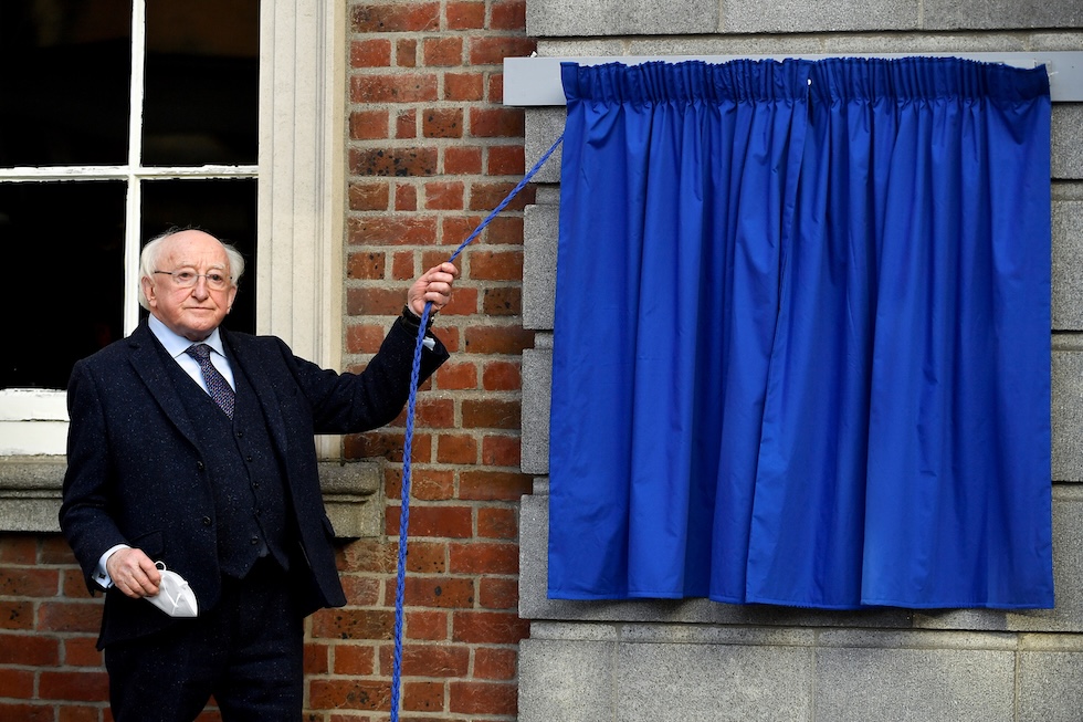 Higgins durante una cerimonia a Dublino, nel gennaio del 2022