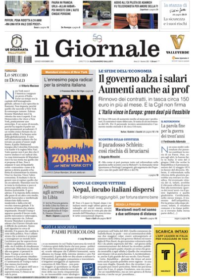 Prima pagina Il Giornale