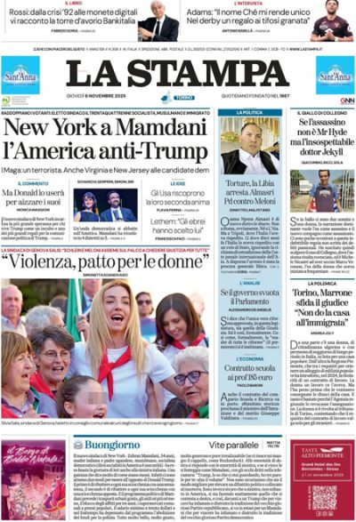 Prima pagina La Stampa
