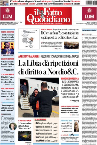 Prima pagina Il Fatto Quotidiano