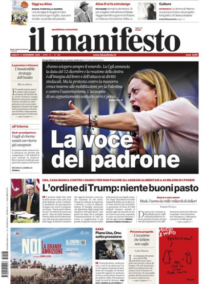 Prima pagina Il Manifesto