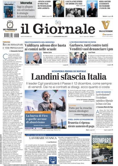 Prima pagina Il Giornale