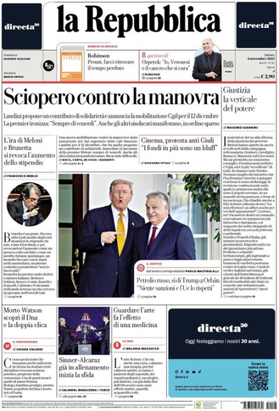 Prima pagina La Repubblica
