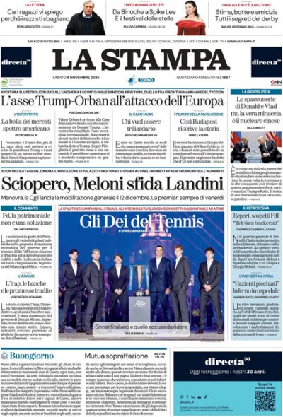 Prima pagina La Stampa