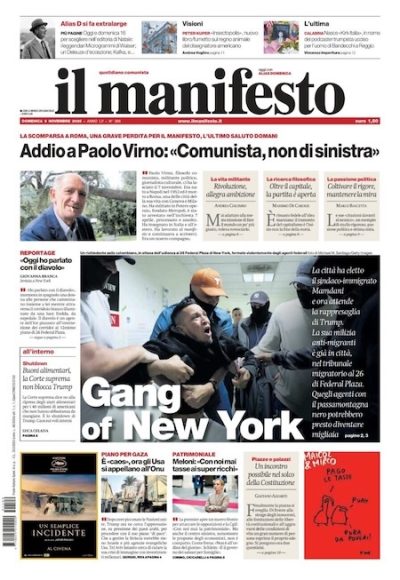 Prima pagina Il Manifesto