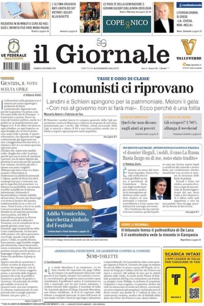 Prima pagina Il Giornale