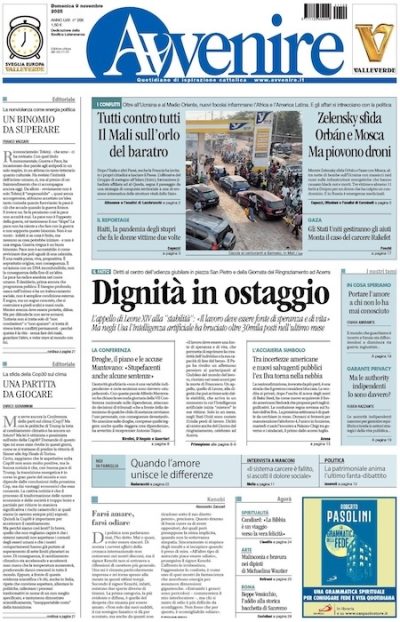 Prima pagina Avvenire