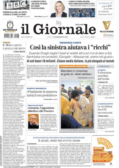 Prima pagina Il Giornale