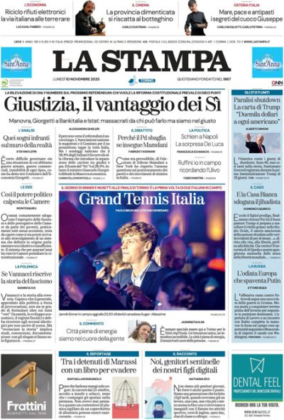 Prima pagina La Stampa