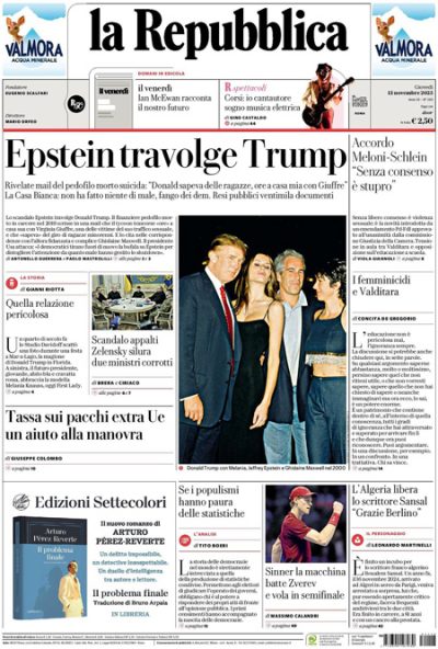 Prima pagina La Repubblica