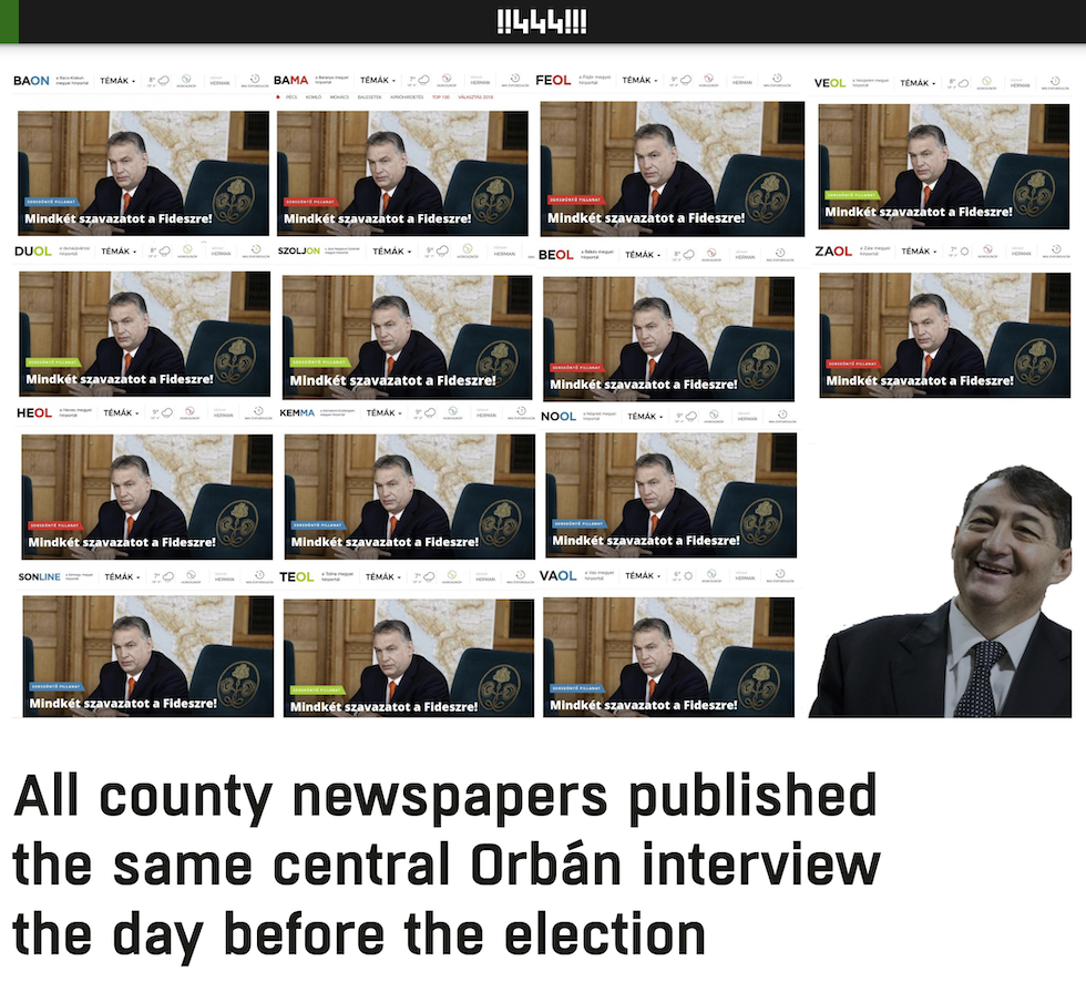 Gli screenshot delle homepage dei quotidiani locali, dall'articolo di 444, uno dei pochissimi giornali non controllati dal governo