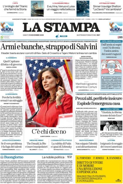 Prima pagina La Stampa