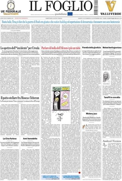 Prima pagina Il Foglio