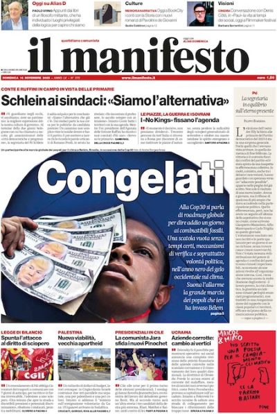 Prima pagina Il Manifesto