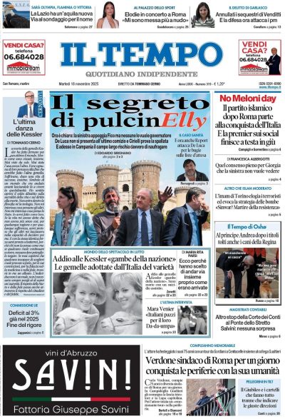 Prima pagina Il Tempo