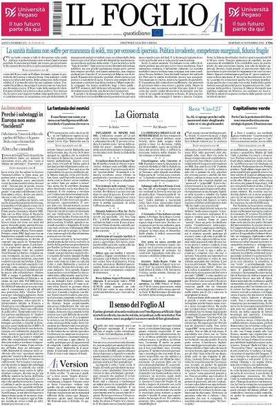 Prima pagina Il Foglio