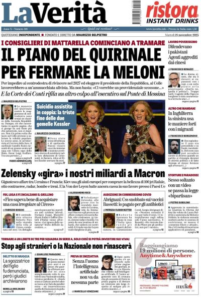 Prima pagina La Verità