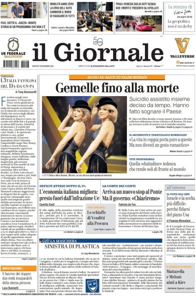 Prima pagina Il Giornale
