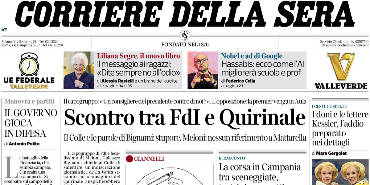 Le prime pagine di oggi