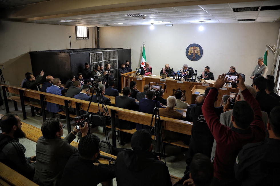 L'aula del processo ad Aleppo, 18 novembre 2025