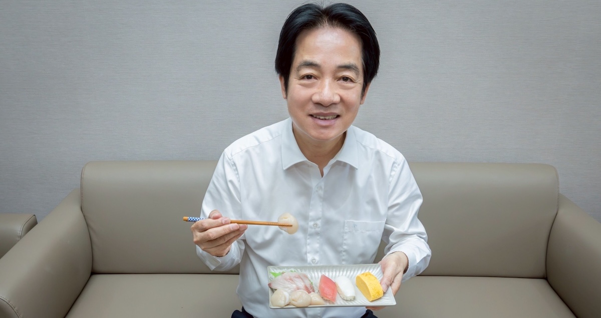 Il presidente di Taiwan ha espresso sostegno al Giappone, con un piatto di sushi