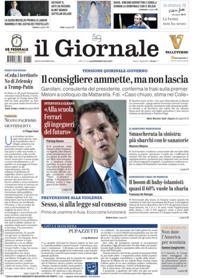 Prima pagina Il Giornale