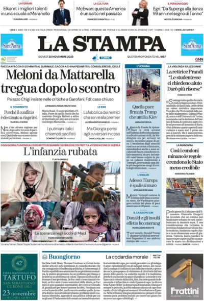 Prima pagina La Stampa