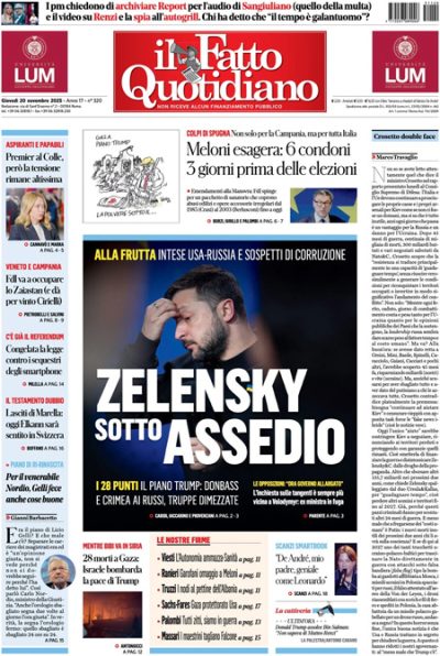 Prima pagina Il Fatto Quotidiano