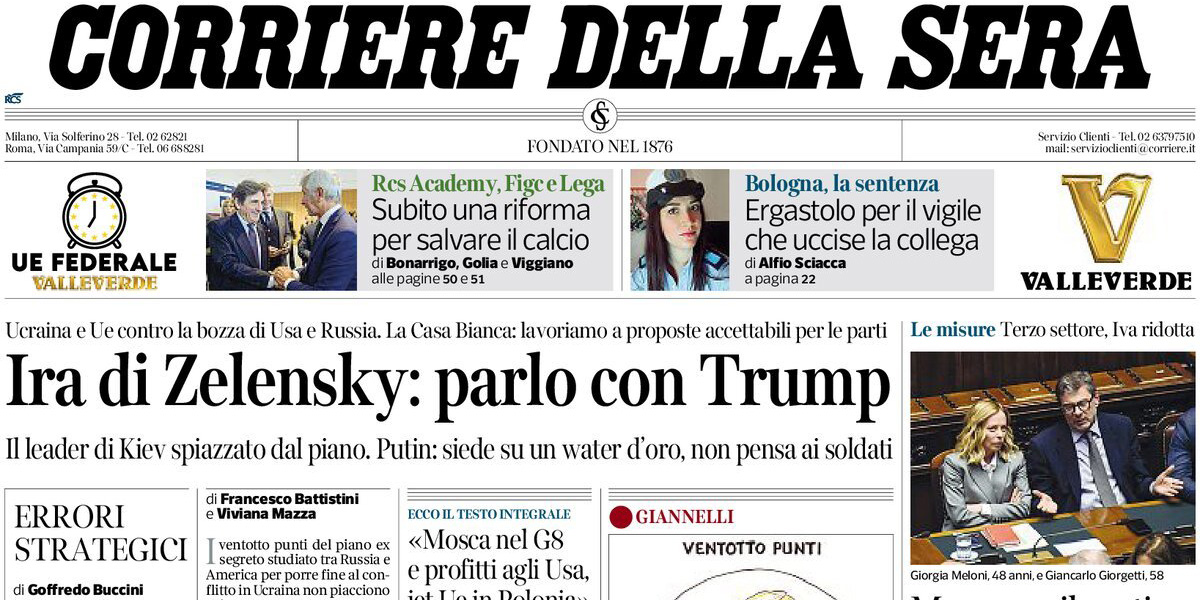 Le prime pagine di oggi