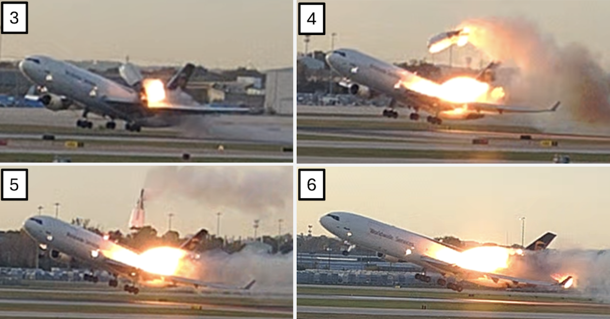 Le foto del motore che si stacca durante il decollo dell’aereo precipitato in Kentucky