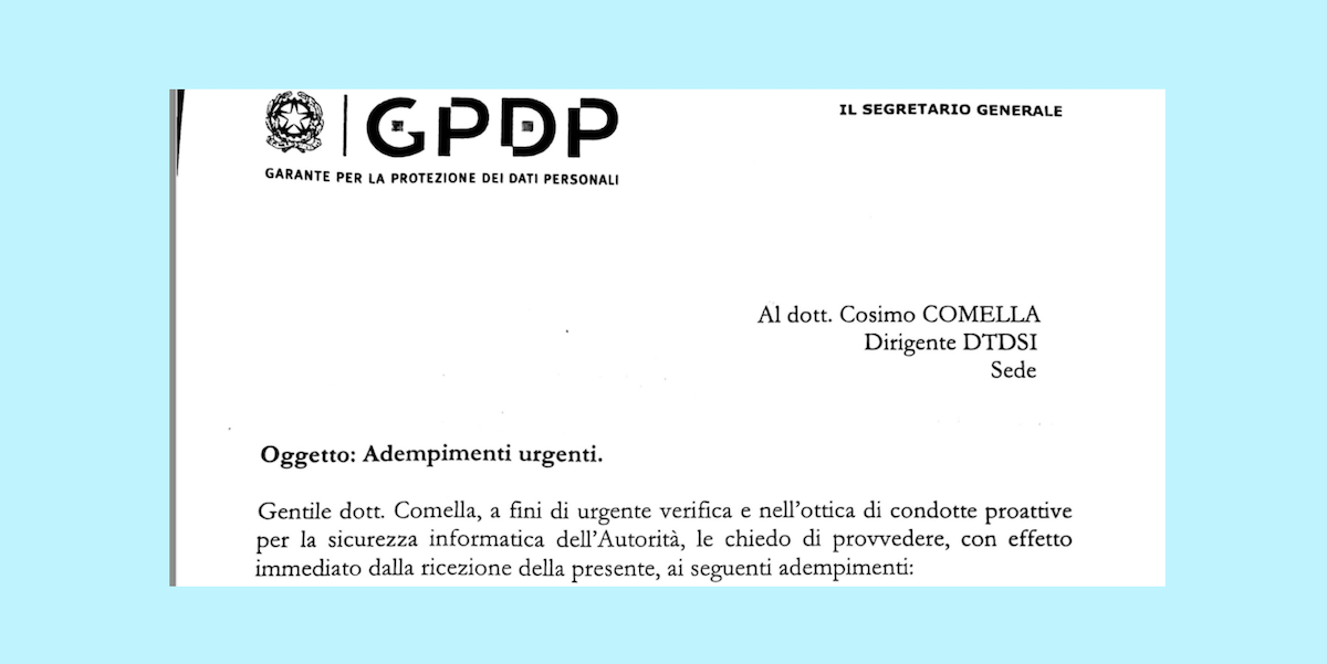 La mail in cui il segretario generale del Garante della privacy chiede di violare la privacy dei dipendenti del Garante