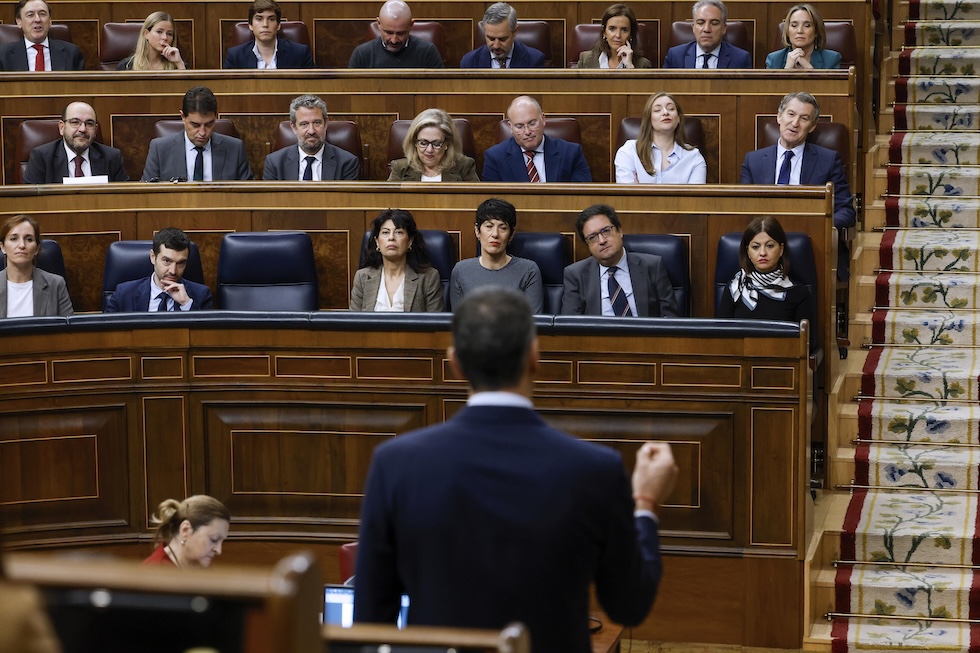 Pedro Sánchez in parlamento, il 19 novembre 