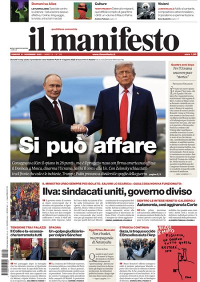 Prima pagina Il Manifesto