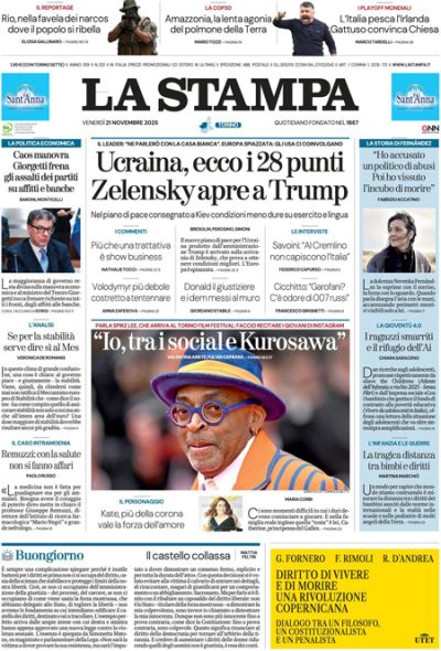 Prima pagina La Stampa