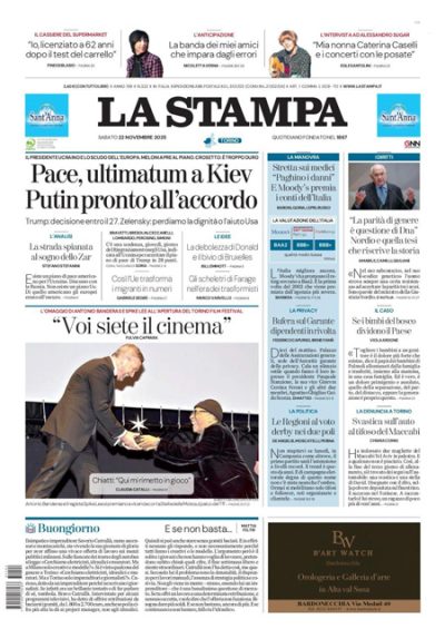 Prima pagina La Stampa
