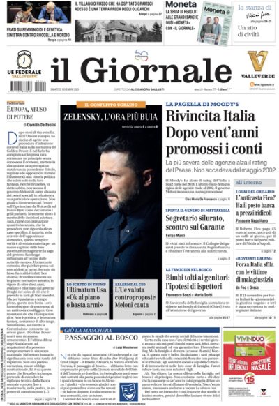 Prima pagina Il Giornale
